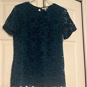 Elegant Teal Lace Women Top